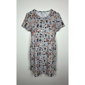 Vera Bradley Size Small Dog Show Nightgown Nightshirt Gray Cotton Stretch